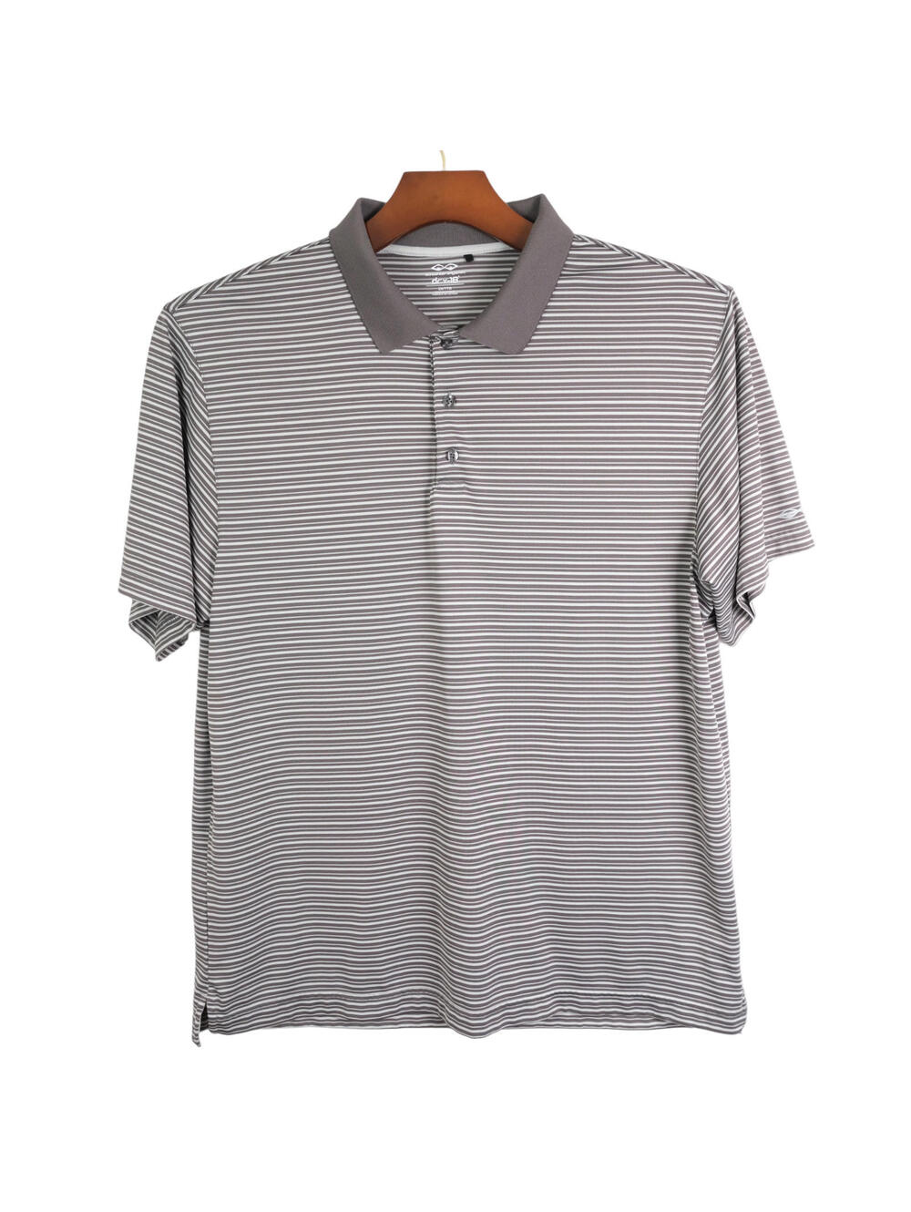 Snake Eyes Dry-18 Men's 2XL Gray Striped Short Sleeve Polo Shirt XXL